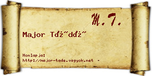 Major Tádé névjegykártya